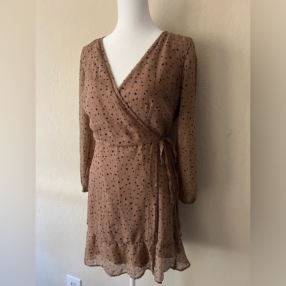 Abercrombie and fitch speckle print wrap dress